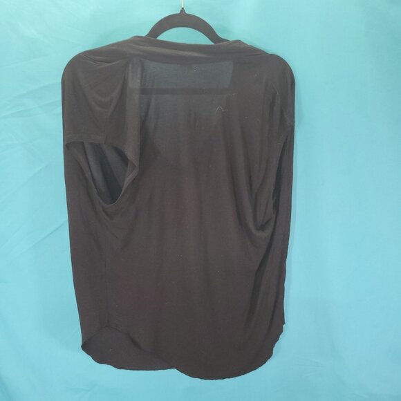 Helmut Lang Black Draped Cowl Neck Top Womens Medium 100% Viscose - Picture 6 of 10